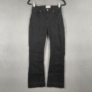 Revice Pants Womens 27 Black High Rise Straight Leg Denim Stretch Seamed Casual